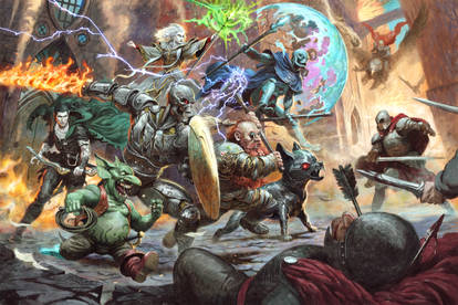 Dungeons and Dragons- group illustration