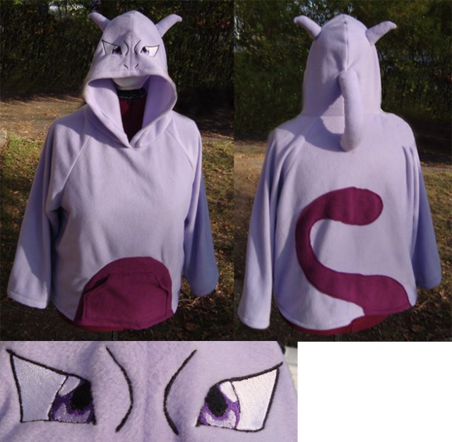 Mewtwo Pokemon hoodie cosplay (for sale on Etsy!)