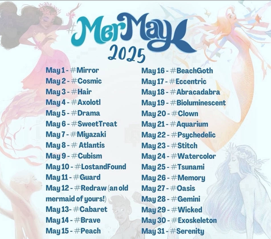 MerMay 2025 Prompts. by MythologyObservation on DeviantArt