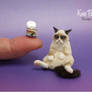 Miniature 1:12 Grouchy Cat Sculpture