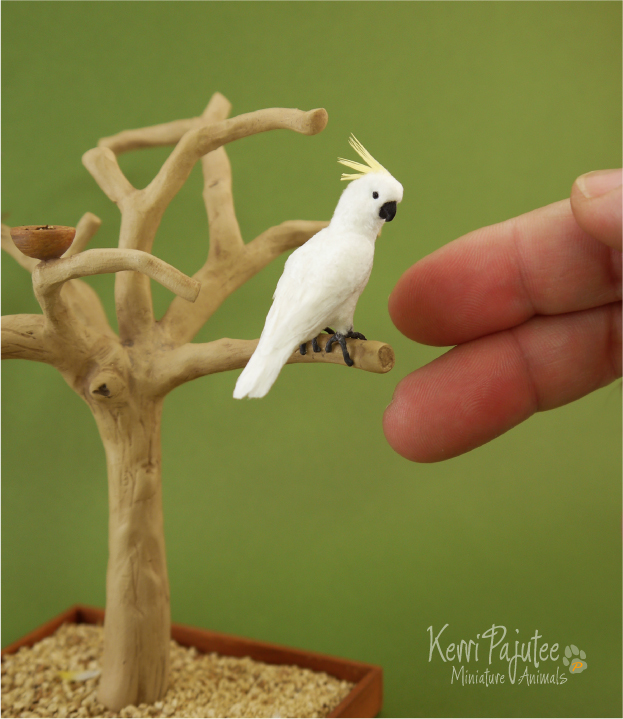 Miniature 1:12 Cockatoo sculpture