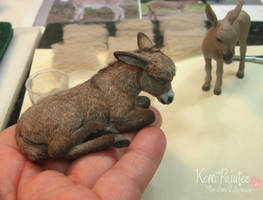 Dollhouse Miniature Sleeping Donkey - 2010*