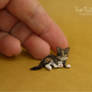 Miniature Kitten Sculpture of polymer clay/fiber