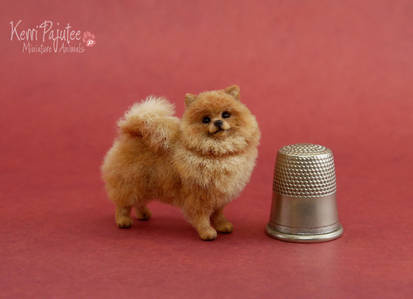 Miniature Red Pomeranian sculpture 2012