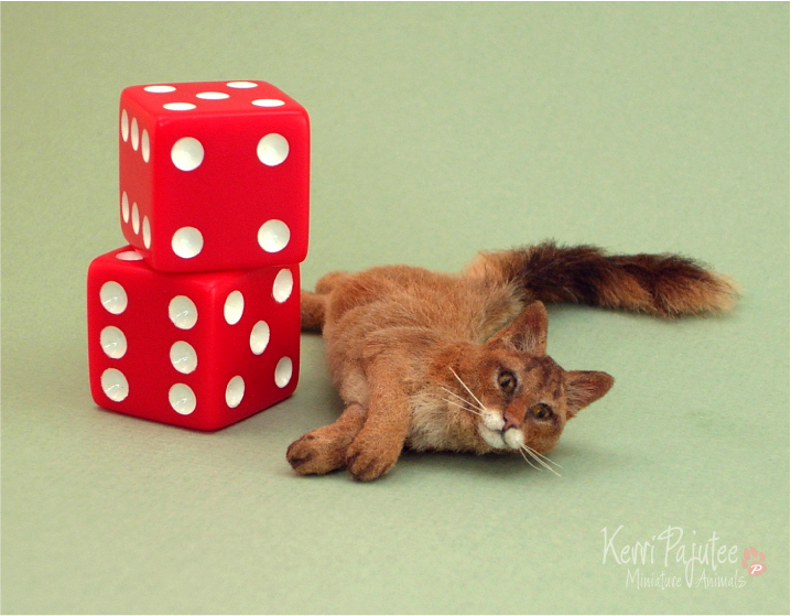 Miniature Somali Cat sculpture