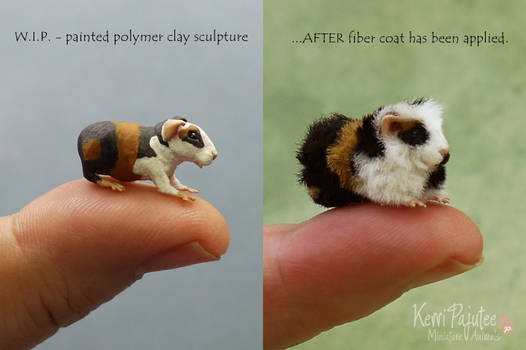 Before / After 1:12 Guinea Pig sculpture