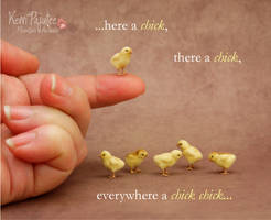 Miniature Chick sculptures