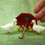 Miniature Pekin Duck Family Sculptures