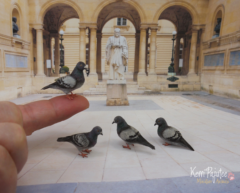 Miniature Pigeon sculptures (without the poop)... by Pajutee