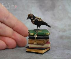 Miniature Steampunk Crow Sculpture