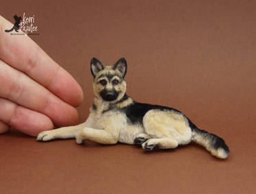 Miniature German Shepherd Sculpture