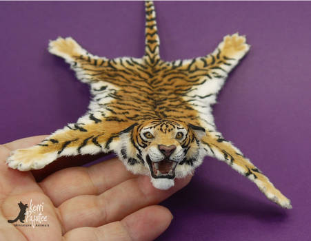 Miniature Tiger Skin Rug Sculpture