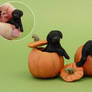 Miniature Black Lab Pup sculptures
