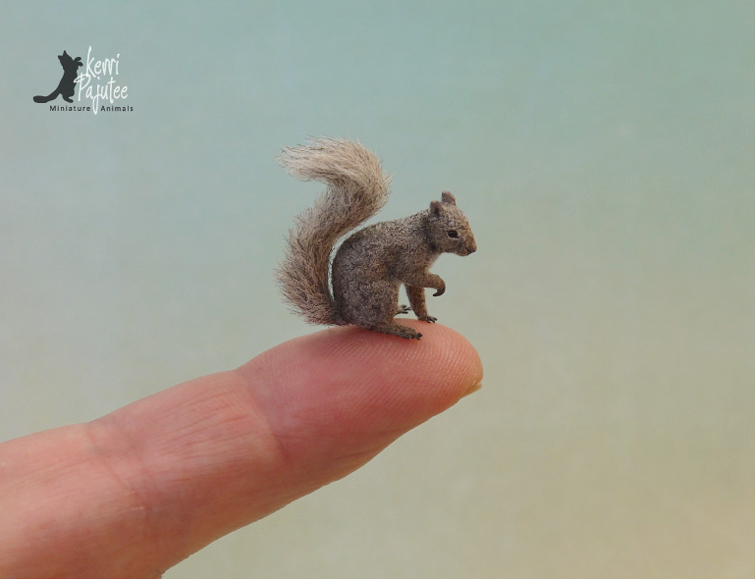 Miniature Grey Squirrel sculpture