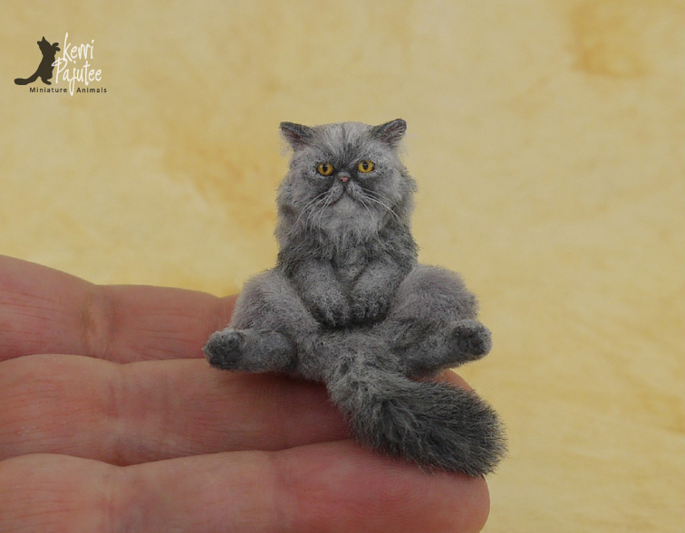 Miniature Persian Cat Sculpture