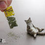 Miniature Chillin Tabby Cat sculpture