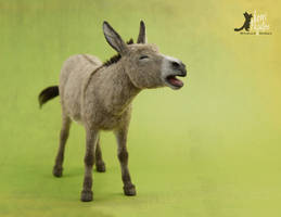 Miniature 1:12 Braying Donkey Sculpture