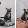 Miniature Pit Bull sculpture