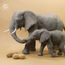Miniature 1:12 African Elephant sculptures