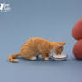 Miniature 1:12 Ginger Cat Sculpture