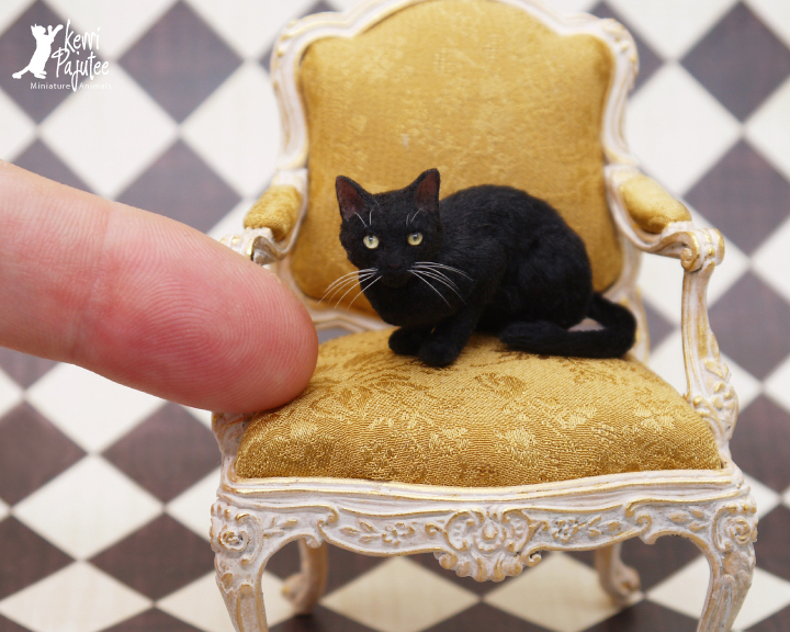 Miniature Black Cat sculpture
