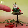 Miniature Christmas Tree Persian Cat sculpture