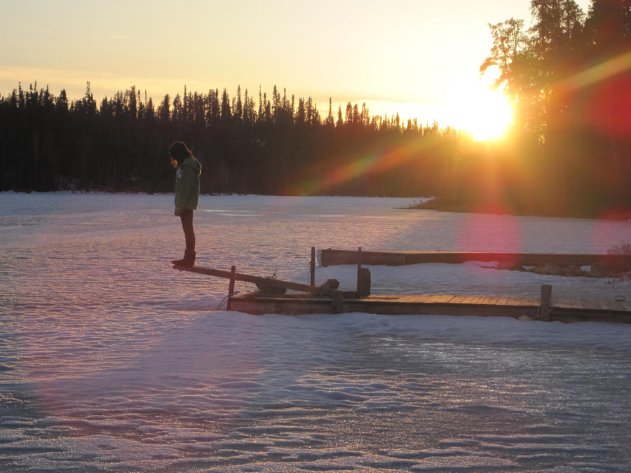 sunset at the cabin