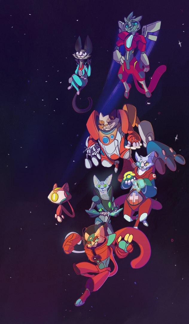 'Space Cats Team' adoptable pack (open)