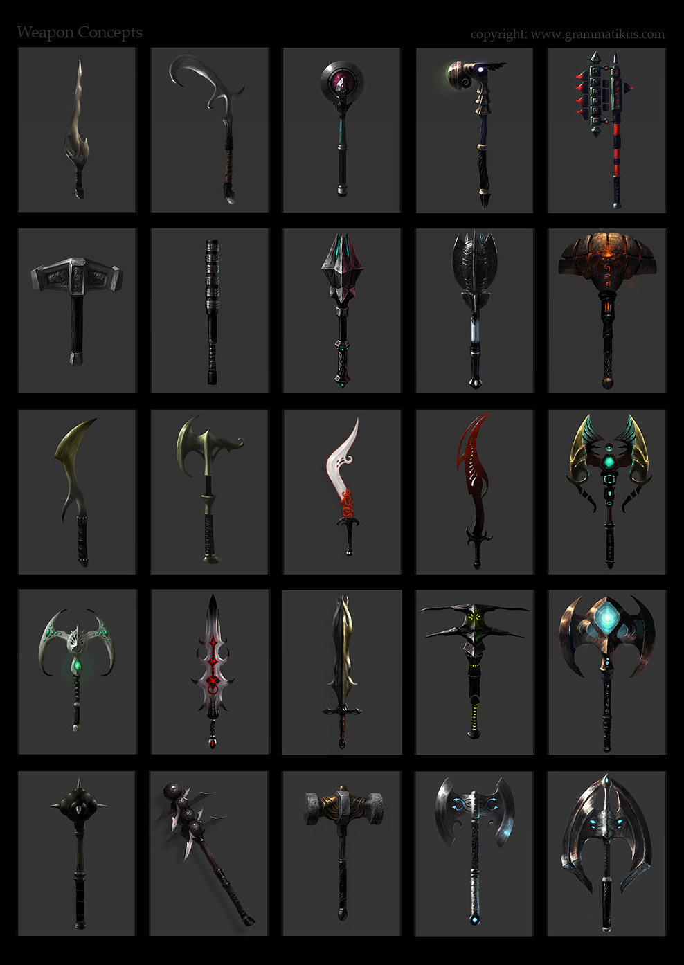 Grammatikus weapons concepts by Cloister