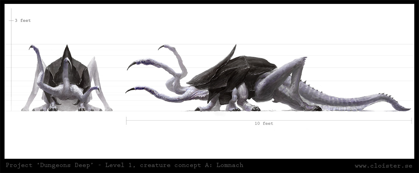 Dungeon level 1 - creature concept A: Lomnach