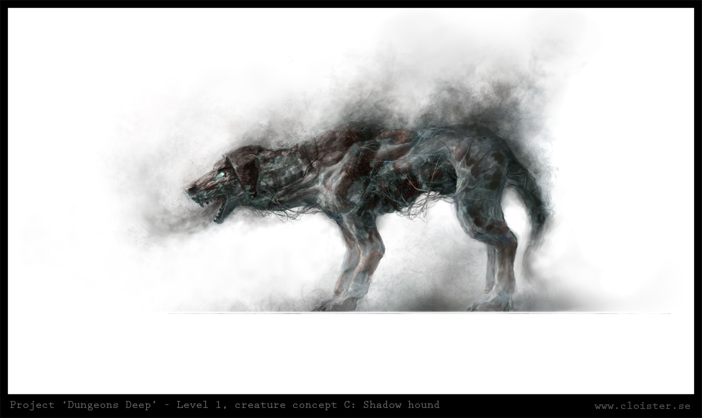 Dungeon level 1 - creature concept B: Shadow hound