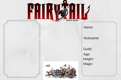 Fairy Tail Guild Application Sheet