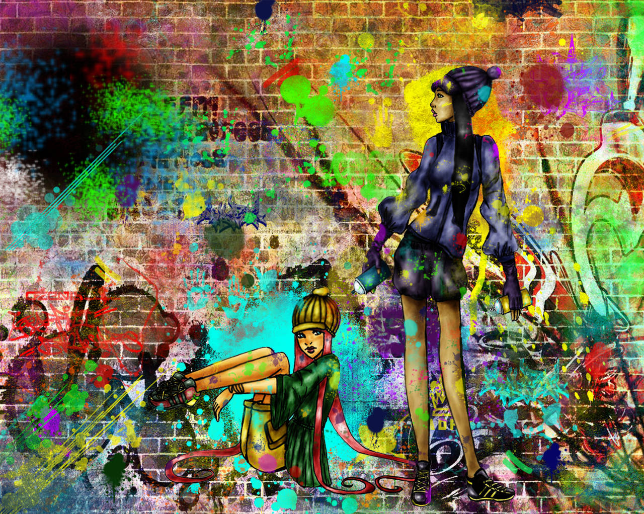 In love with colours-graffiti by Oo-Ninart-oO