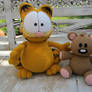 Crocheted Garfield and Pooky