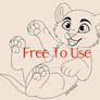 Chibi baby lion f2u lineart