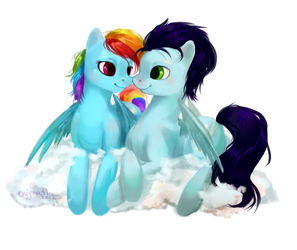 Pony Commission: Rainbow Dash + Soarin' by enigmatia