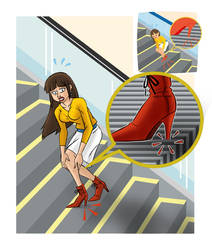 Heels on Escalator Safety