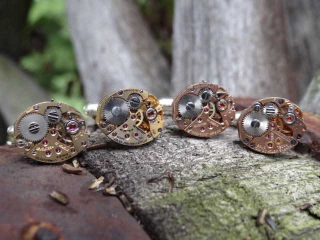 Steampunk colored cufflinks