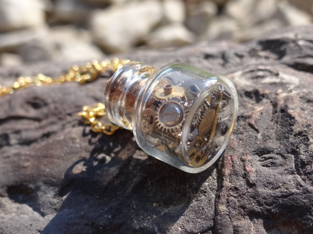 Steampunk bottle necklace II