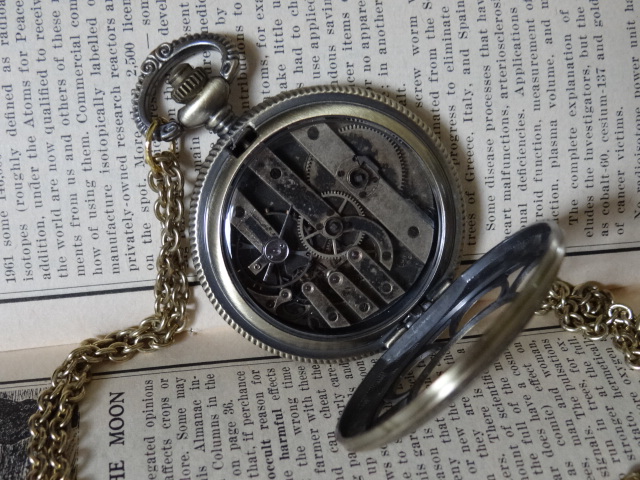 Steampunk pocket watch necklace