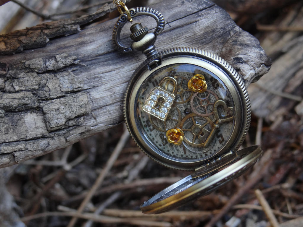 Steampunk pocket watch necklace II