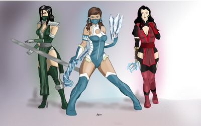 Korra, Kuvira and Asami in Mortal Kombat