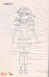 Schoolgirl - Traditional Sketch