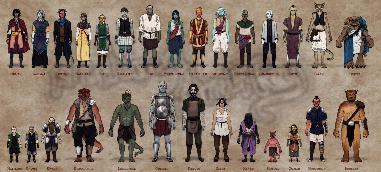 Dungeons And Dragons Races Lineup By AutumnArchfey On DeviantArt dungeons-and-dragons-races-lineup-by-autumnarchfey-on-deviantart