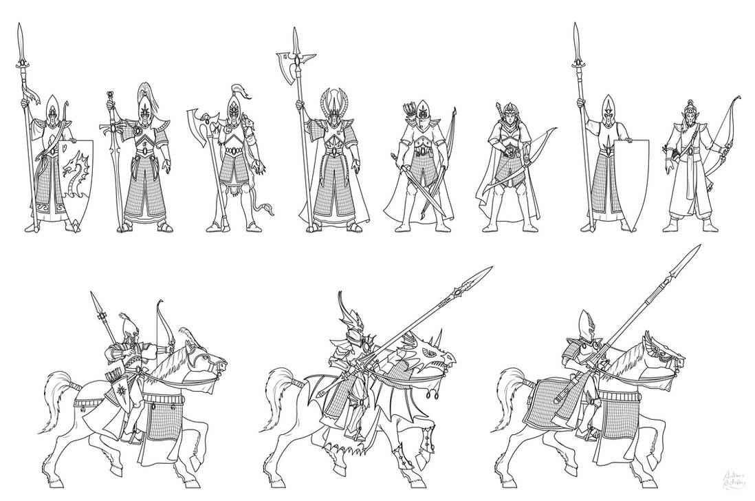 Warhammer High Elf colour scheme templates by AutumnArchfey on DeviantArt
