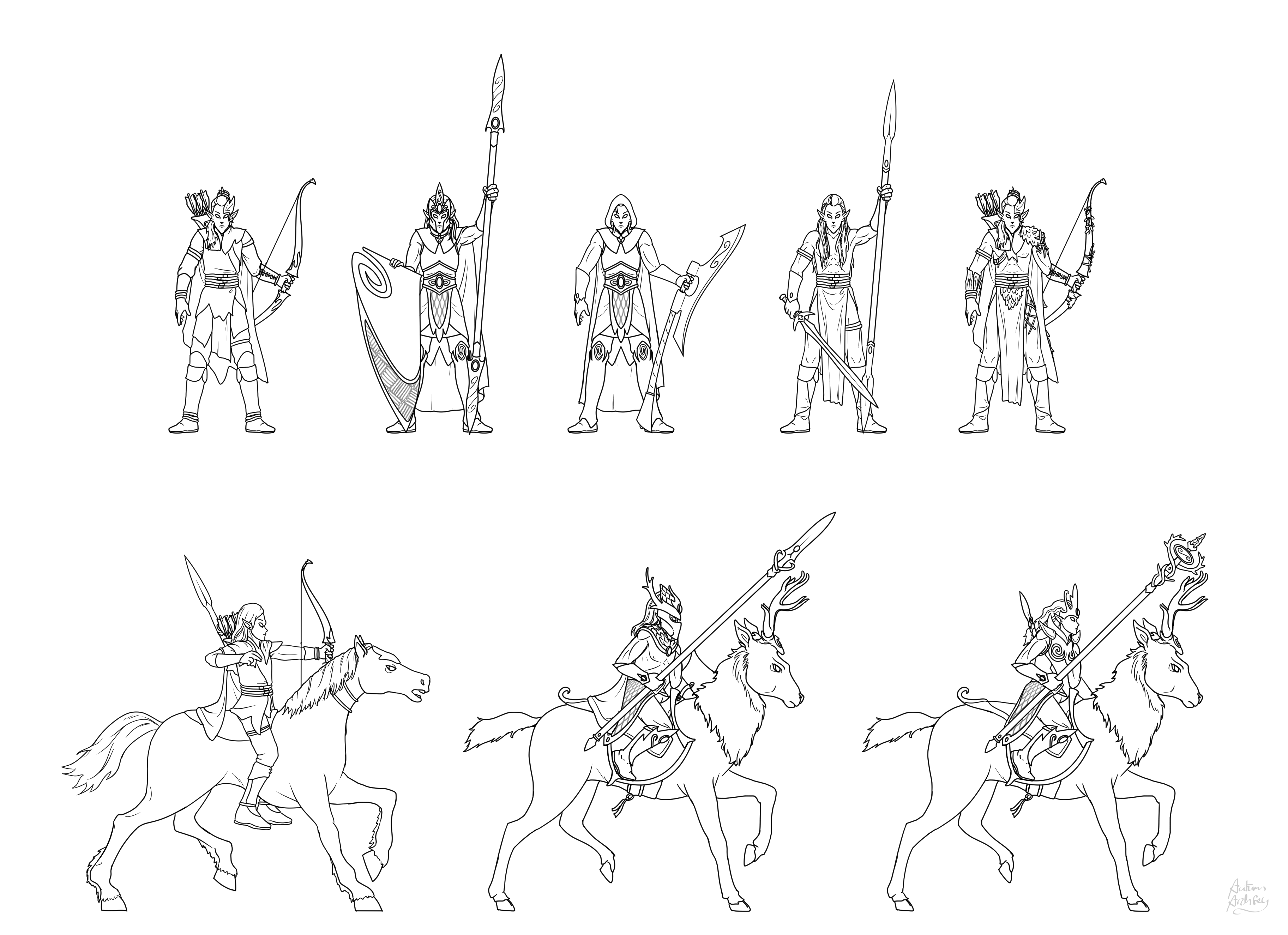 Warhammer Wood Elf colour scheme templates by AutumnArchfey on DeviantArt