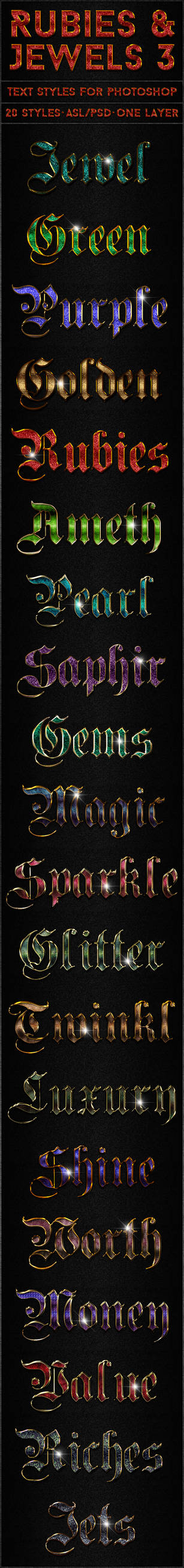 Rubies and Jewels 3 - Text Styles