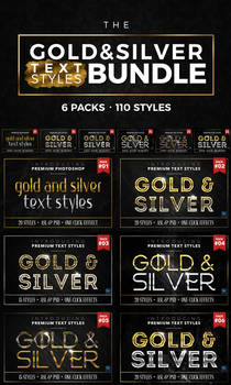 Gold and Silver Text Styles Bundle