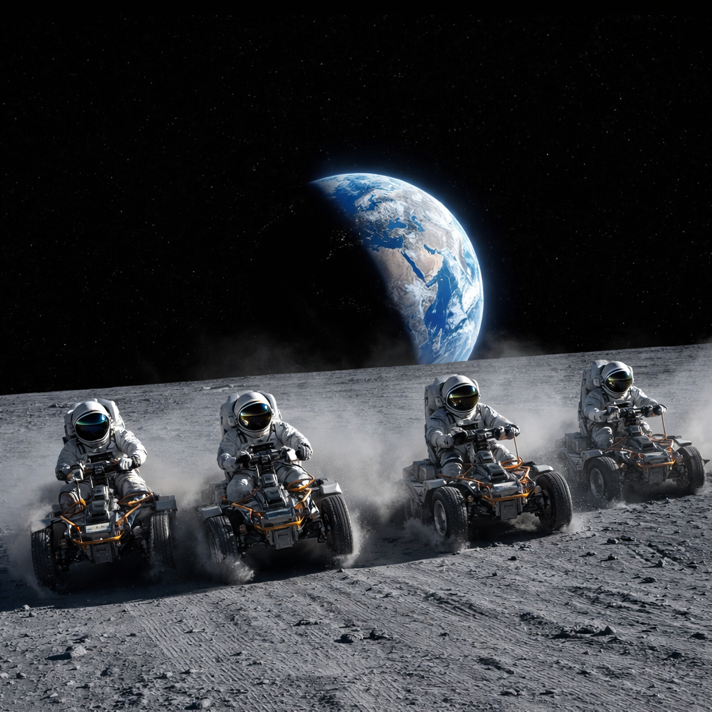 Moon Rover Tooned Astonauts riding moon rovers by twisted4wrap on DeviantArt