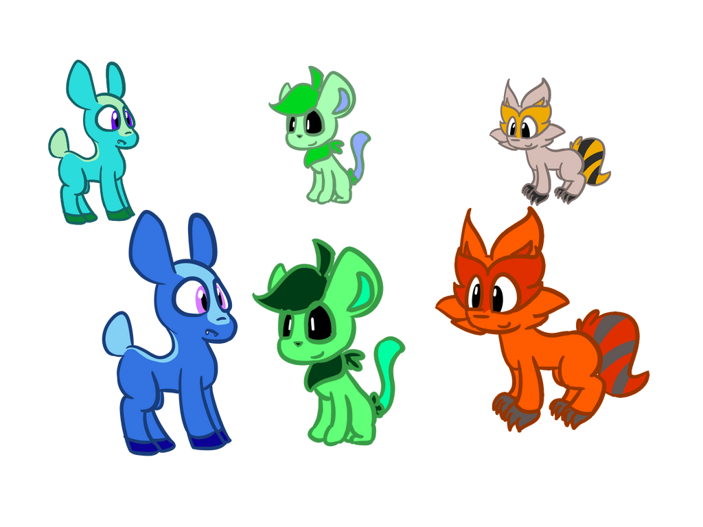 Hydreer, Murleaf, and Pycoon by Battie-Sweetz on DeviantArt